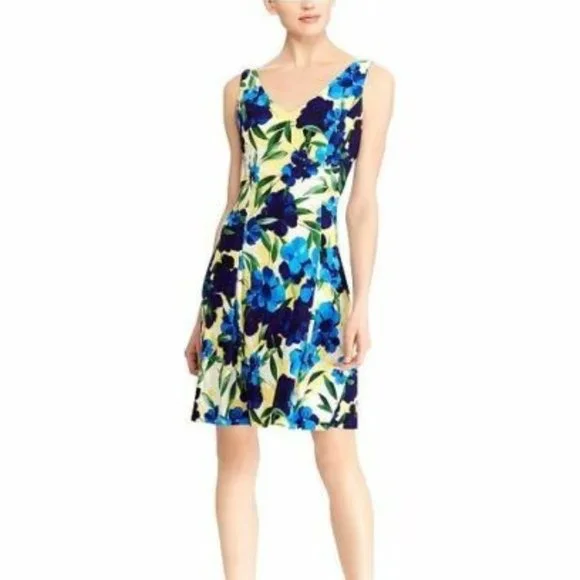 american living green dress American Living Womens Floral Shift Dress, Black, 2